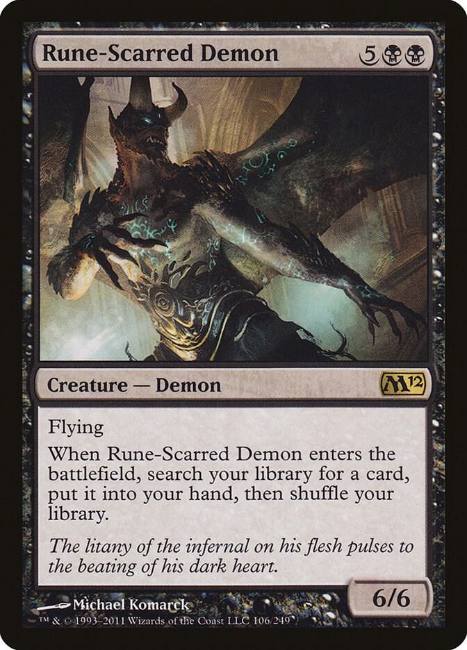 Rune-Scarred Demon 106 card from Magic 2012 (M12)