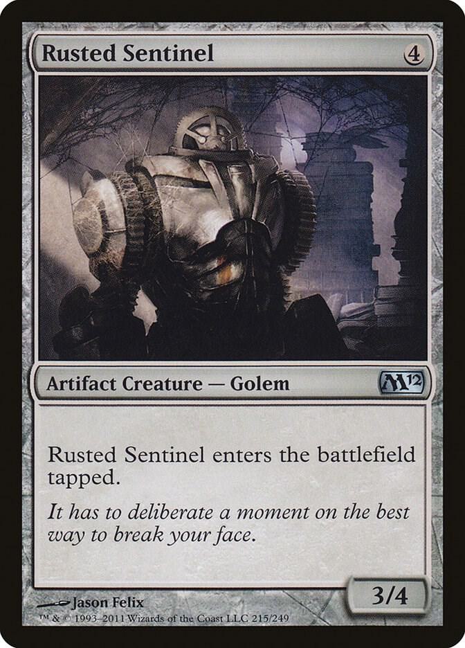 Rusted Sentinel 215 card from Magic 2012 (M12)