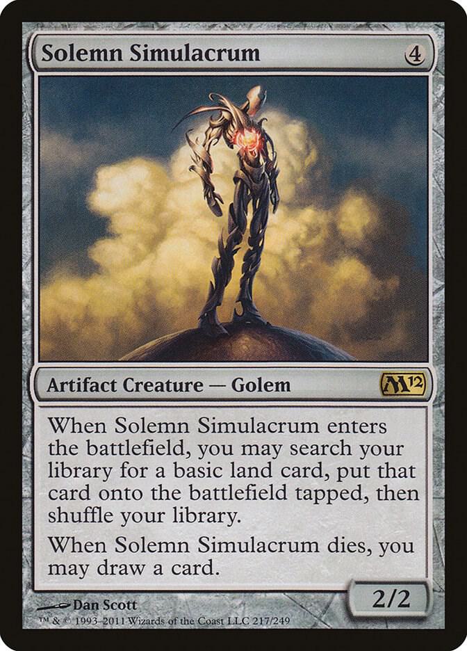 Solemn Simulacrum 217 card from Magic 2012 (M12)