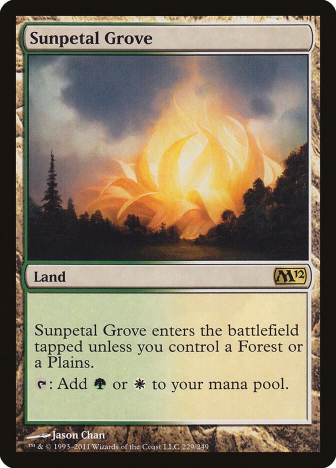 Sunpetal Grove 229 card from Magic 2012 (M12)