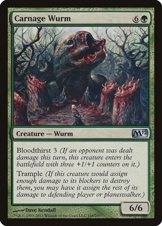 Carnage Wurm 168 card from Magic 2012 (M12)