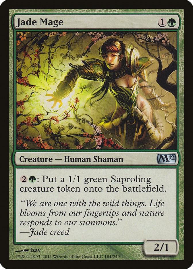 Jade Mage 181 card from Magic 2012 (M12)