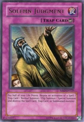 Solemn Judgment MRD-EN127 card from Metal Raiders (Worldwide English)