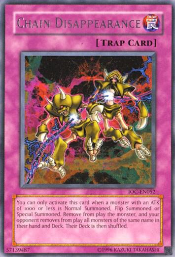 Chain Disappearance IOC-EN052 card from Invasion of Chaos (Worldwide English)