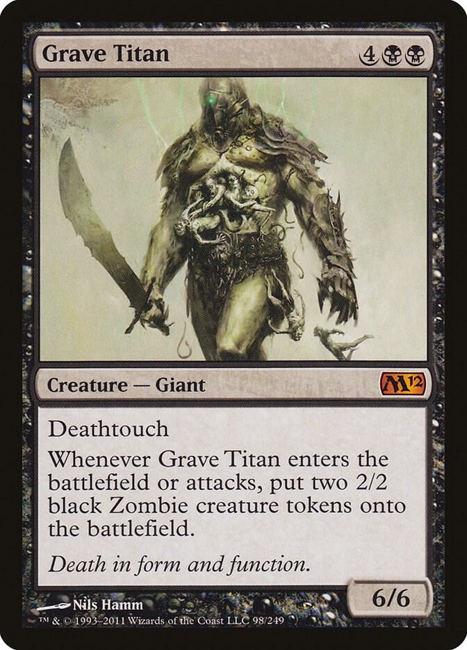Grave Titan 98 card from Magic 2012 (M12)