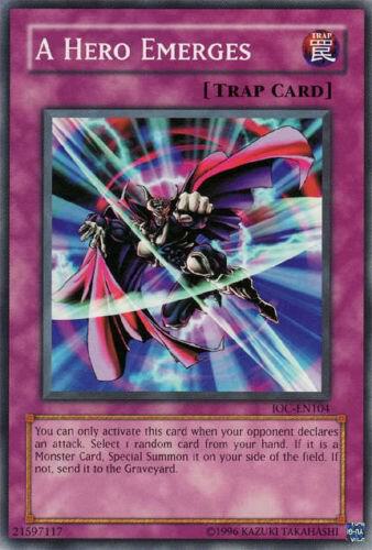 A Hero Emerges IOC-EN104 card from Invasion of Chaos (Worldwide English)