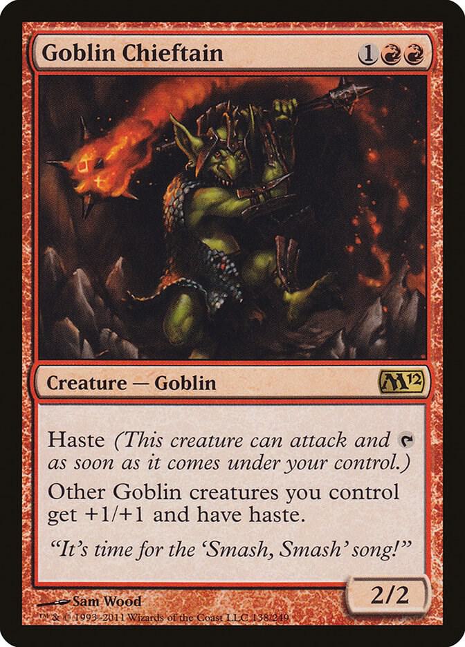Goblin Chieftain 138 card from Magic 2012 (M12)