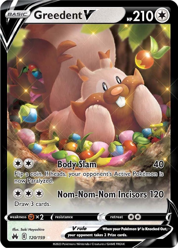 Greedent V 120/159 card from Crown Zenith