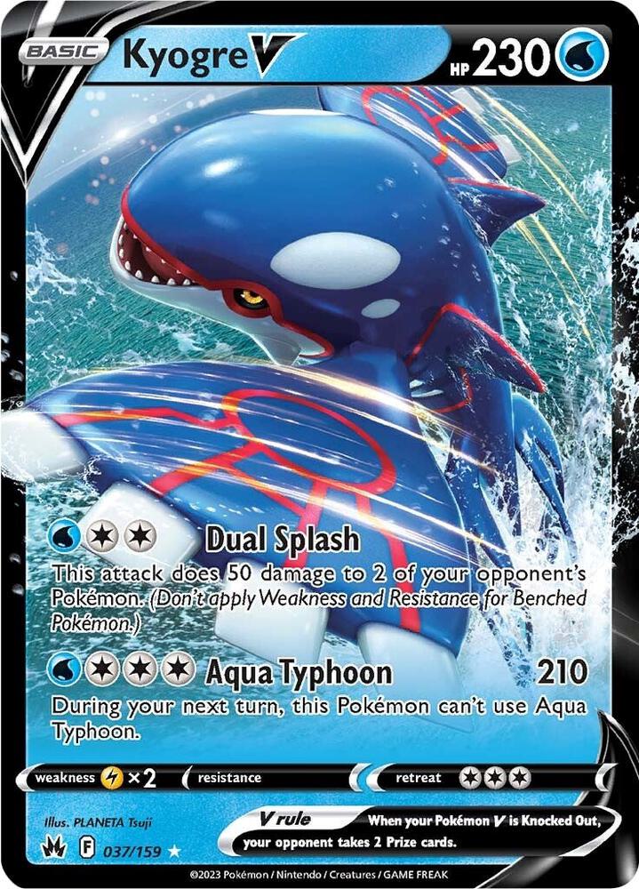Kyogre V 037/159 card from Crown Zenith