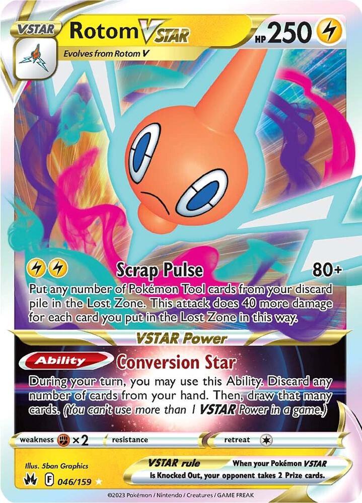 Rotom VSTAR 046/159 card from Crown Zenith