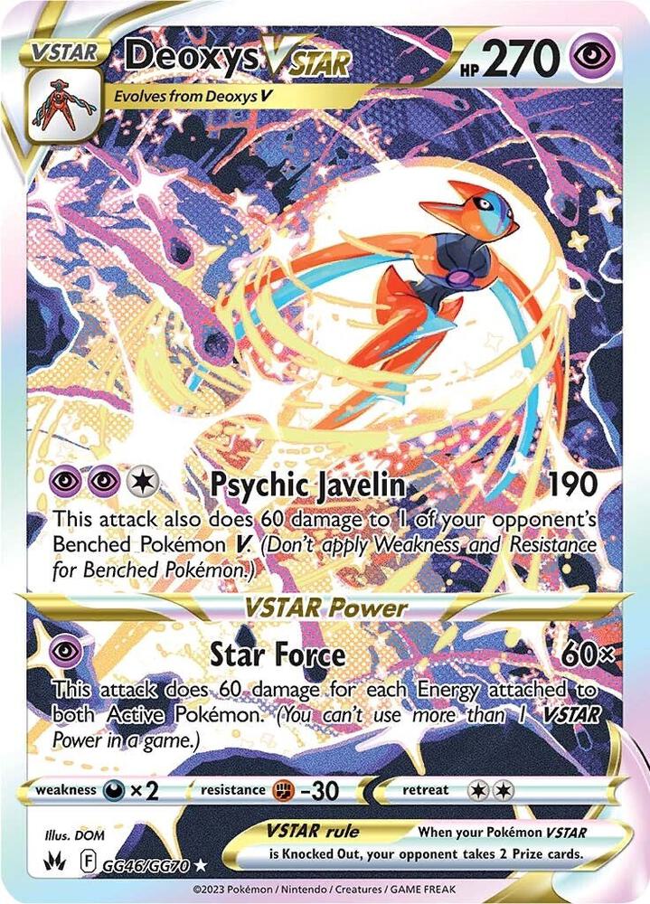 Deoxys VSTAR GG46/GG70 card from Crown Zenith: Galarian Gallery
