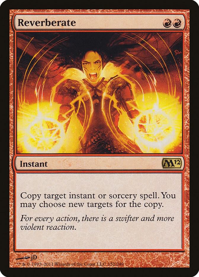 Reverberate 152 card from Magic 2012 (M12)