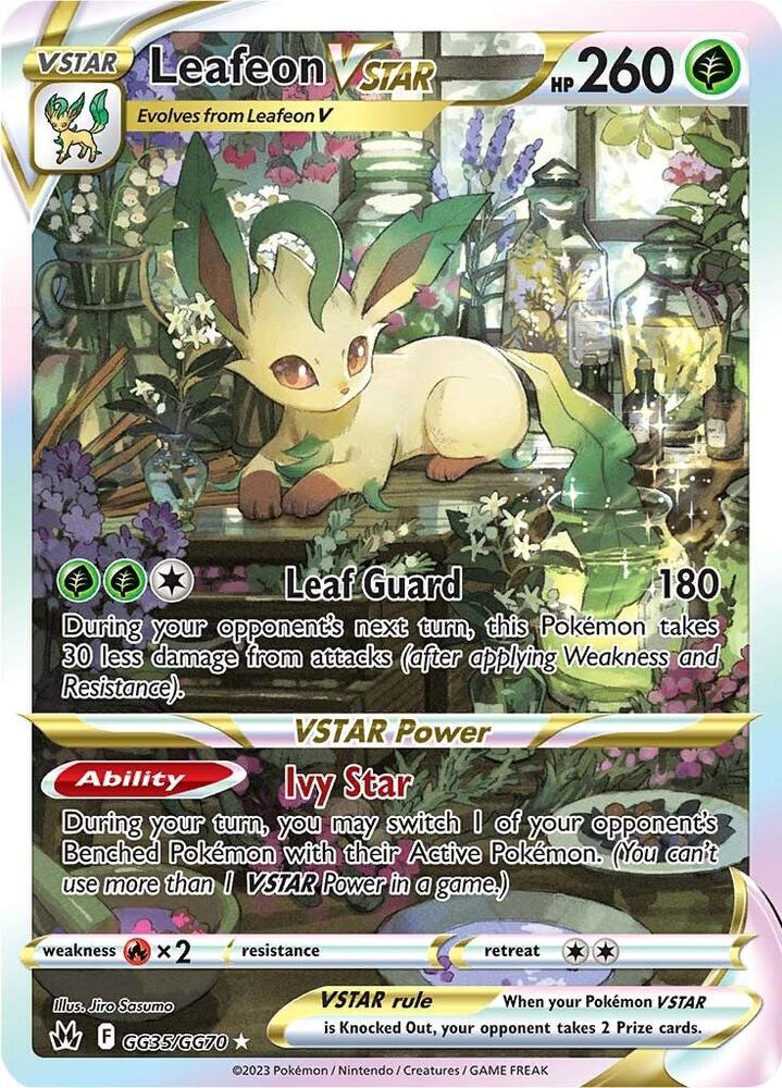 Leafeon VSTAR GG35/GG70 card from Crown Zenith: Galarian Gallery