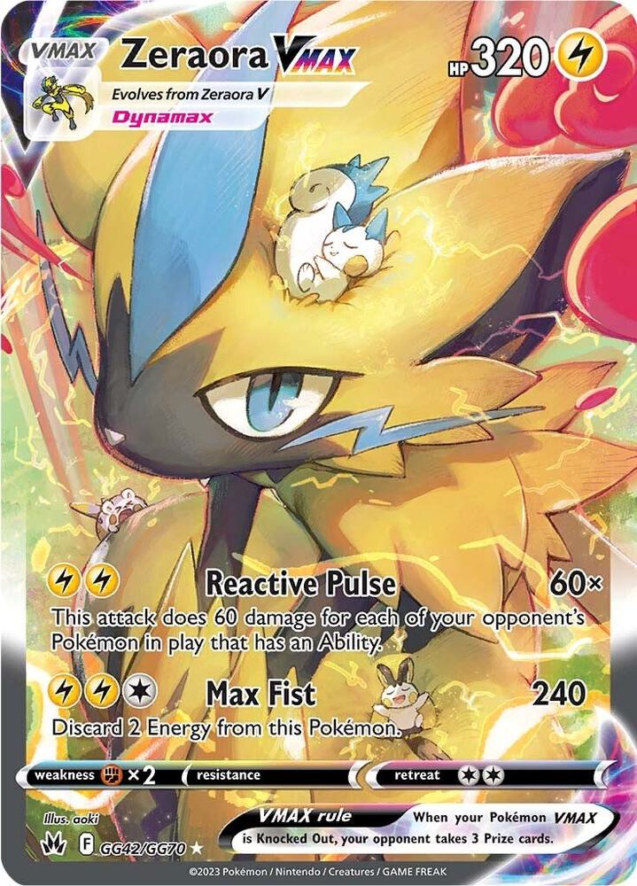 Zeraora VMAX GG42/GG70 card from Crown Zenith: Galarian Gallery