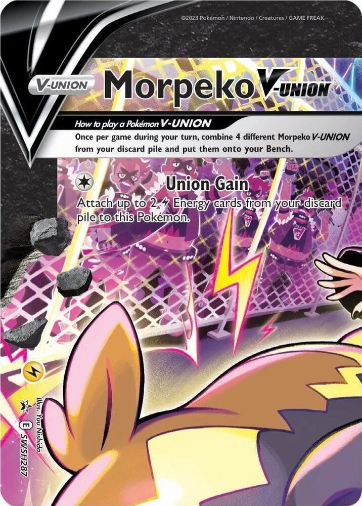 Morpeko V-Union SWSH287 card from SWSH: Sword & Shield Promo Cards