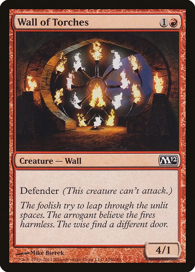 Wall of Torches 159 card from Magic 2012 (M12)