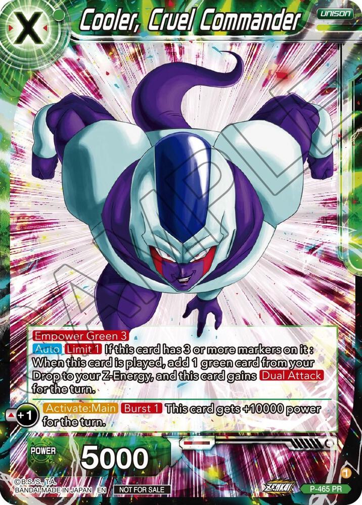 Cooler, Cruel Commander (Z03 Dash Pack) P-465 card from Promotion Cards