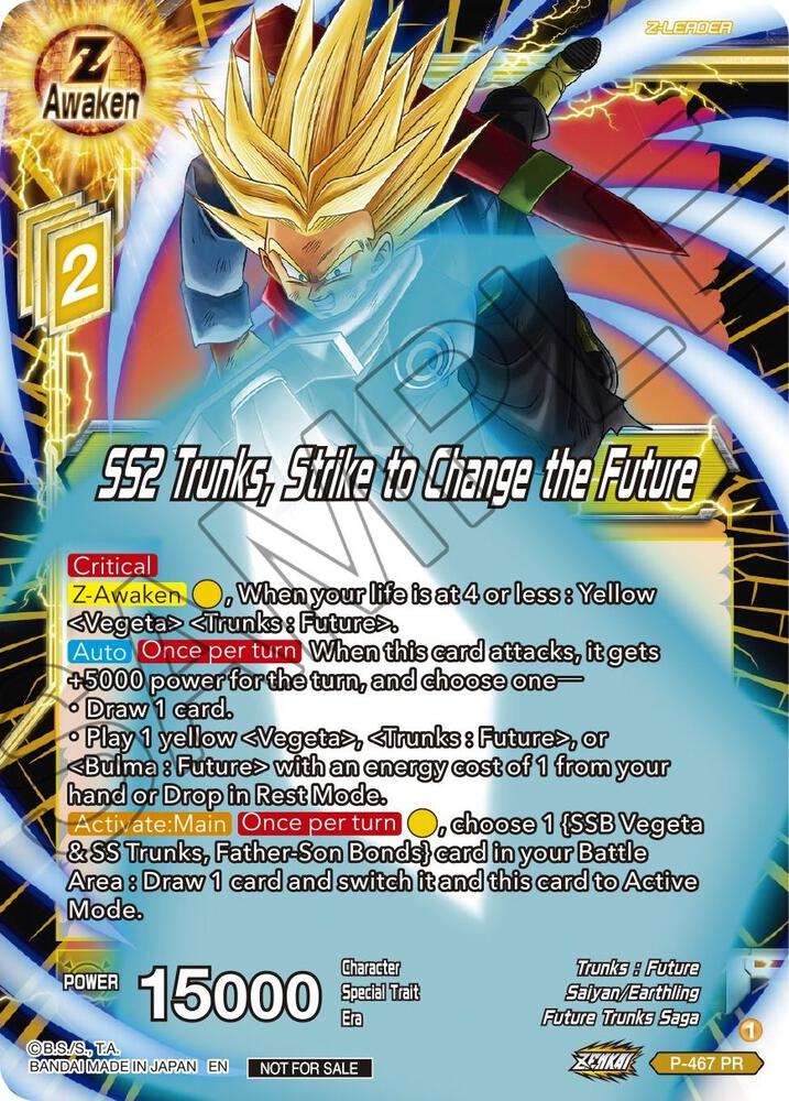 SS2 Trunks, Strike to Change the Future (Z03 Dash Pack) P-467 card from Promotion Cards