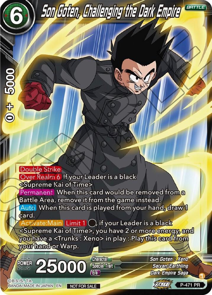Son Goten, Challenging the Dark Empire (Z03 Dash Pack) P-471 card from Promotion Cards