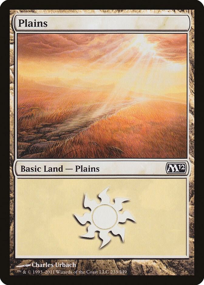 Plains 233 card from Magic 2012 (M12)