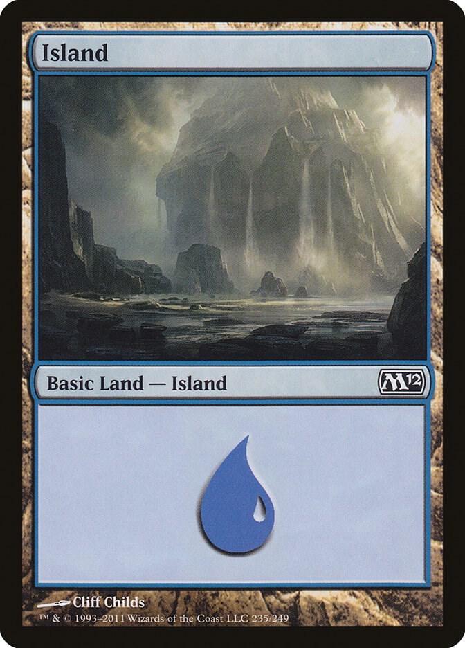 Island 235 card from Magic 2012 (M12)