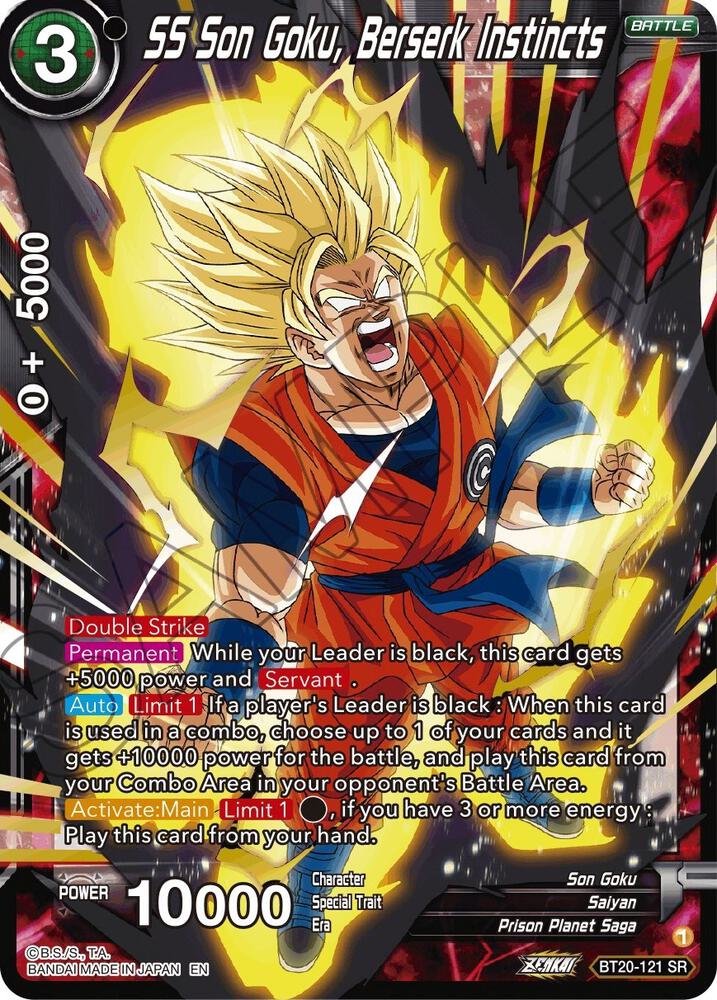 SS Son Goku, Berserk Instincts BT20-121 card from Power Absorbed