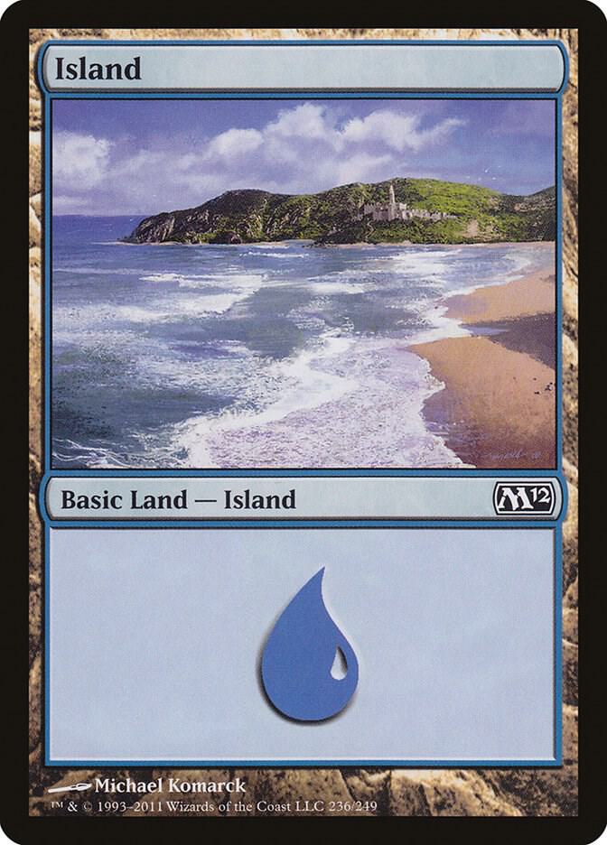 Island 236 card from Magic 2012 (M12)