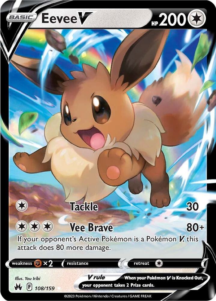 Eevee V 108/159 card from Crown Zenith