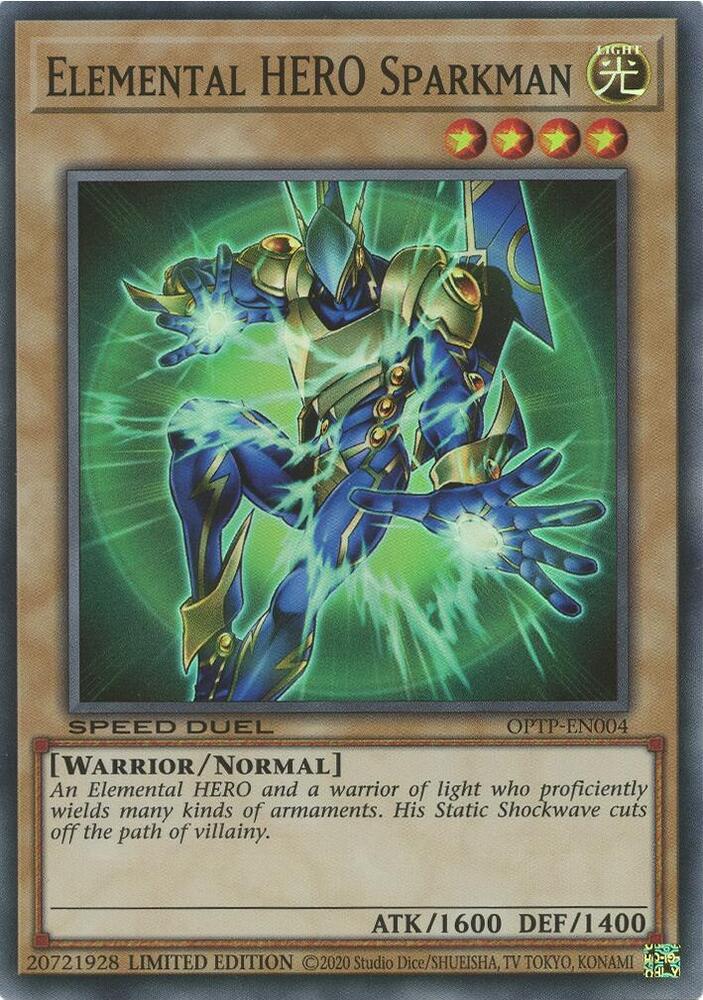 Elemental HERO Sparkman OPTP-EN004 card from Miscellaneous Promotional Cards