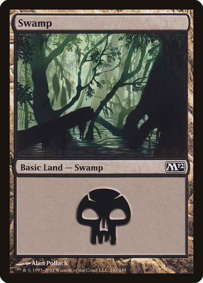 Swamp 241 card from Magic 2012 (M12)