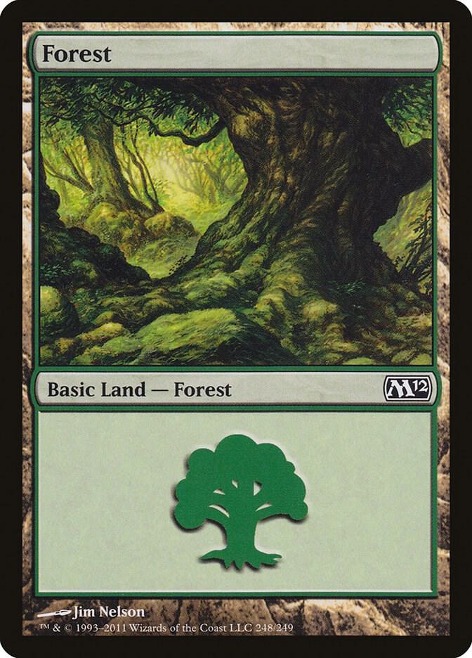 Forest 248 card from Magic 2012 (M12)