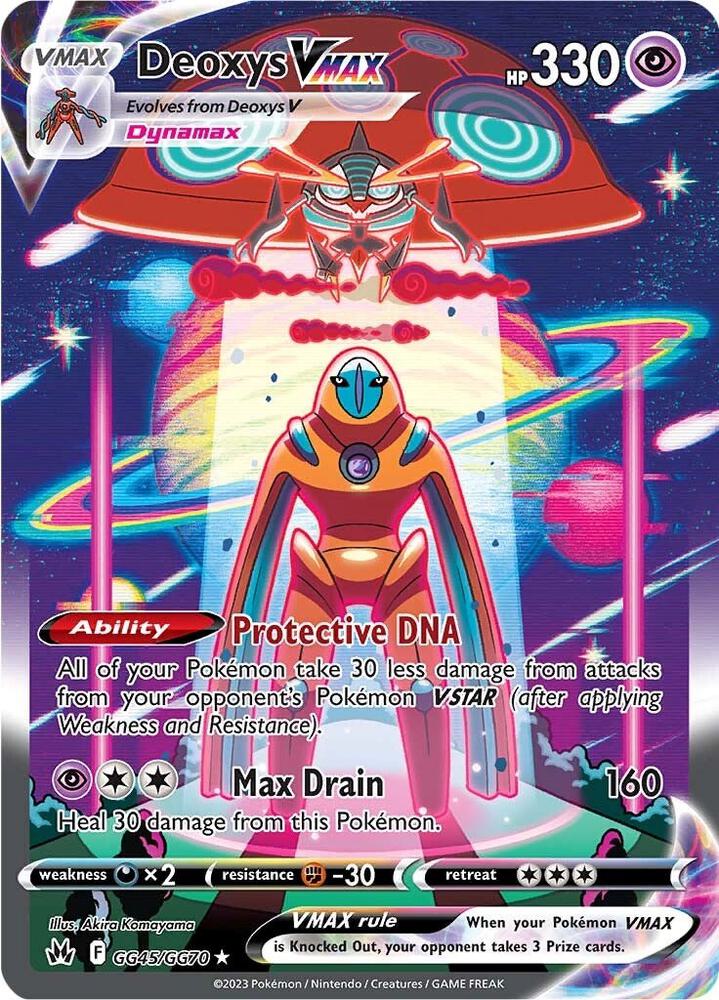 Deoxys VMAX GG45/GG70 card from Crown Zenith: Galarian Gallery