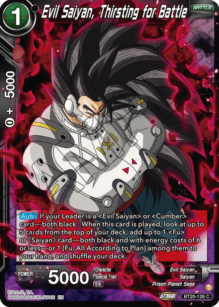 Evil Saiyan, Thirsting for Battle BT20-128 card from Power Absorbed