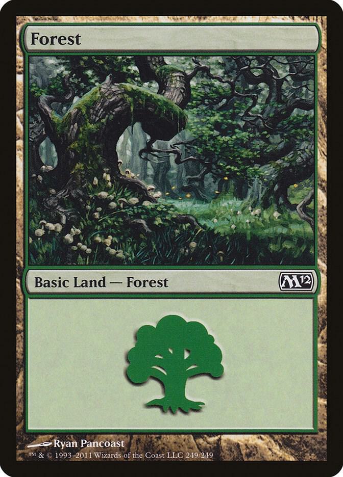 Forest 249 card from Magic 2012 (M12)