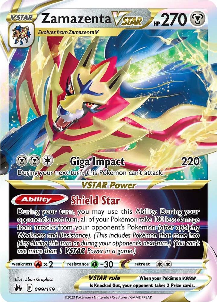 Zamazenta VSTAR 099/159 card from Crown Zenith