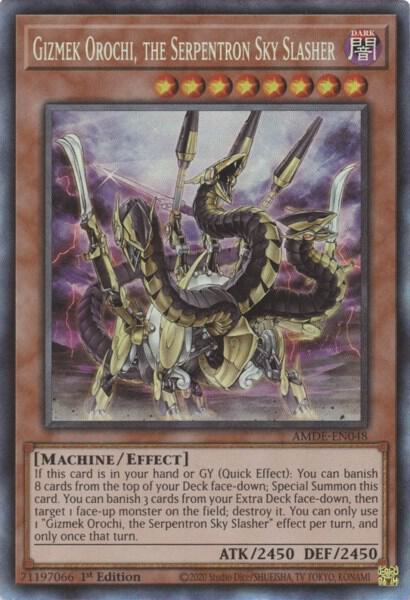 Gizmek Orochi, the Serpentron Sky Slasher (CR) AMDE-EN048 card from Amazing Defenders