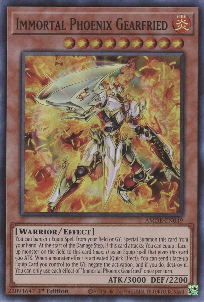 Immortal Phoenix Gearfried AMDE-EN049 card from Amazing Defenders