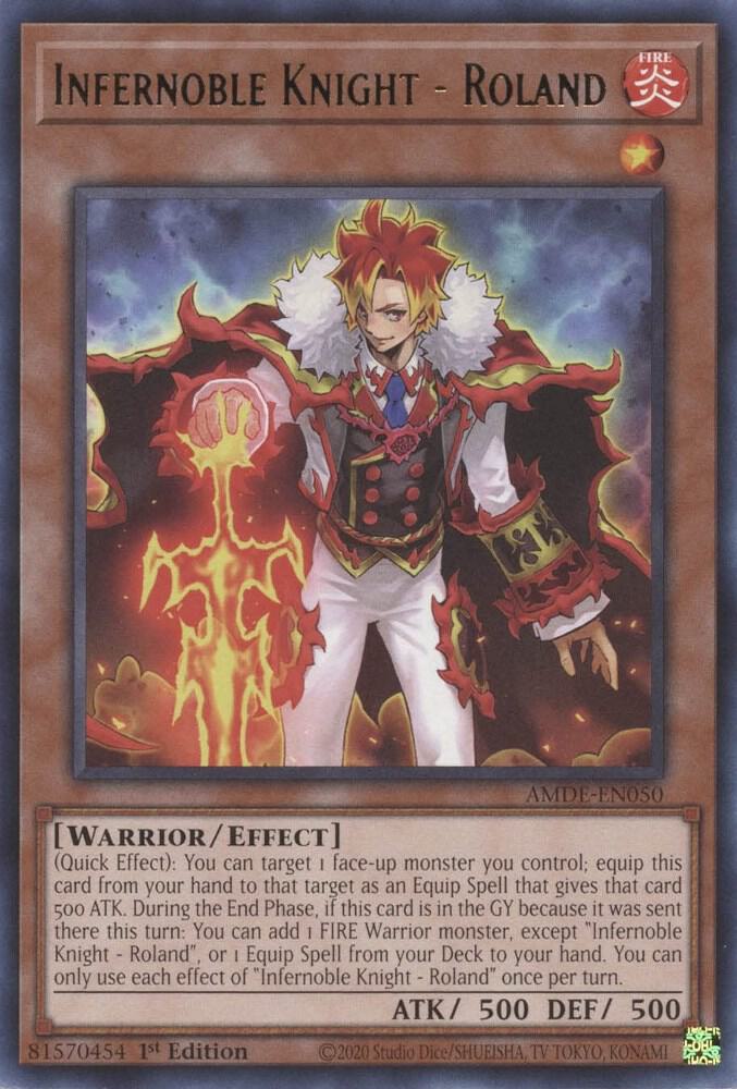 Infernoble Knight - Roland AMDE-EN050 card from Amazing Defenders
