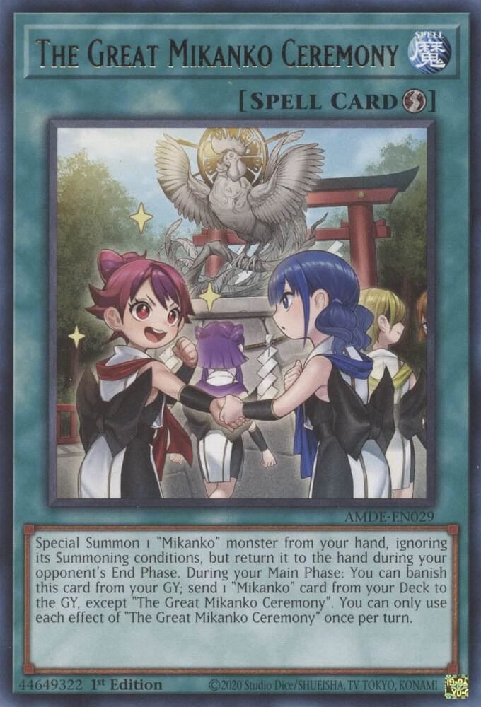 The Great Mikanko Ceremony AMDE-EN029 card from Amazing Defenders