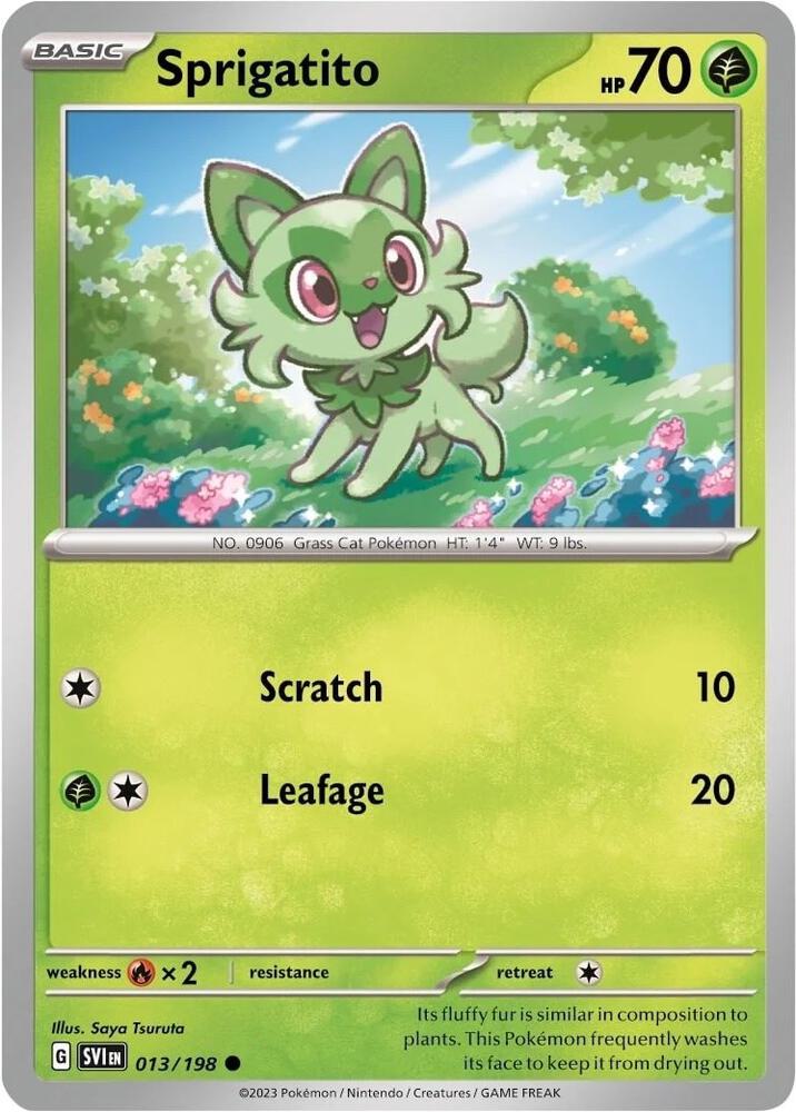 Sprigatito (Mirage Holo) 013/198 card from Miscellaneous Cards & Products
