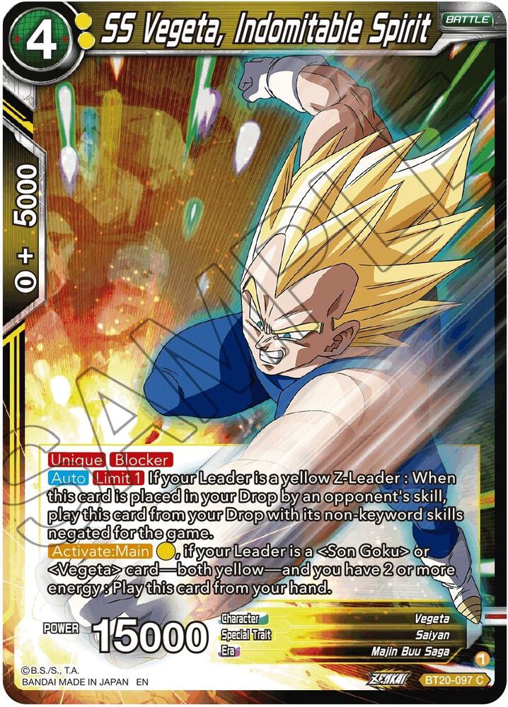 SS Vegeta, Indomitable Spirit BT20-097 card from Power Absorbed