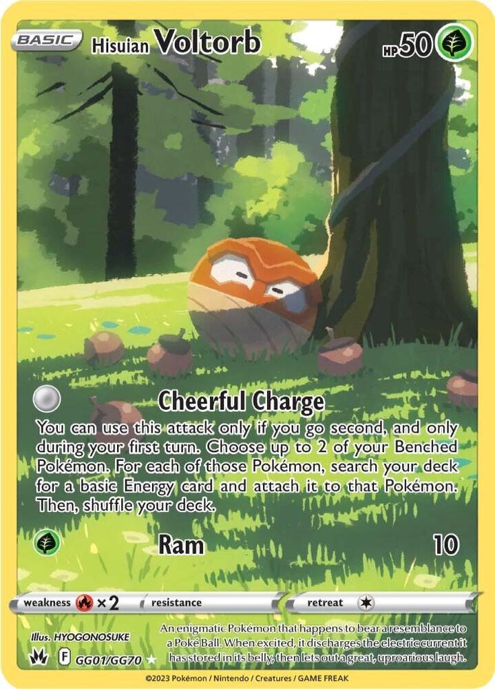 Hisuian Voltorb GG01/GG70 card from Crown Zenith: Galarian Gallery