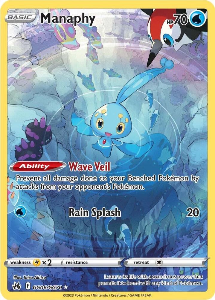 Manaphy GG06/GG70 card from Crown Zenith: Galarian Gallery