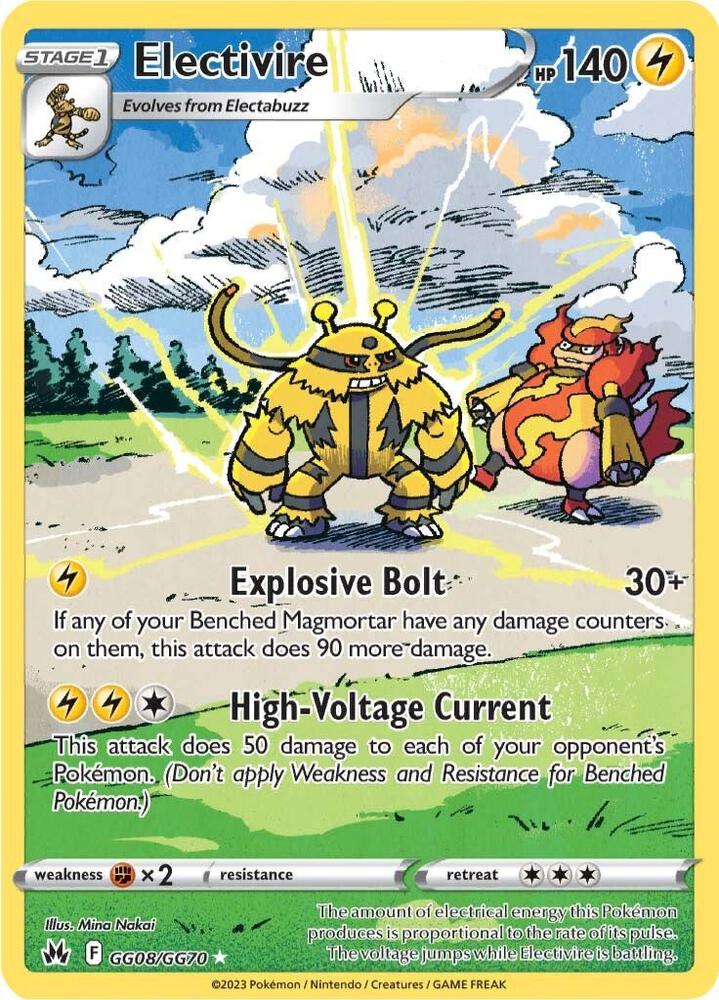 Electivire GG08/GG70 card from Crown Zenith: Galarian Gallery