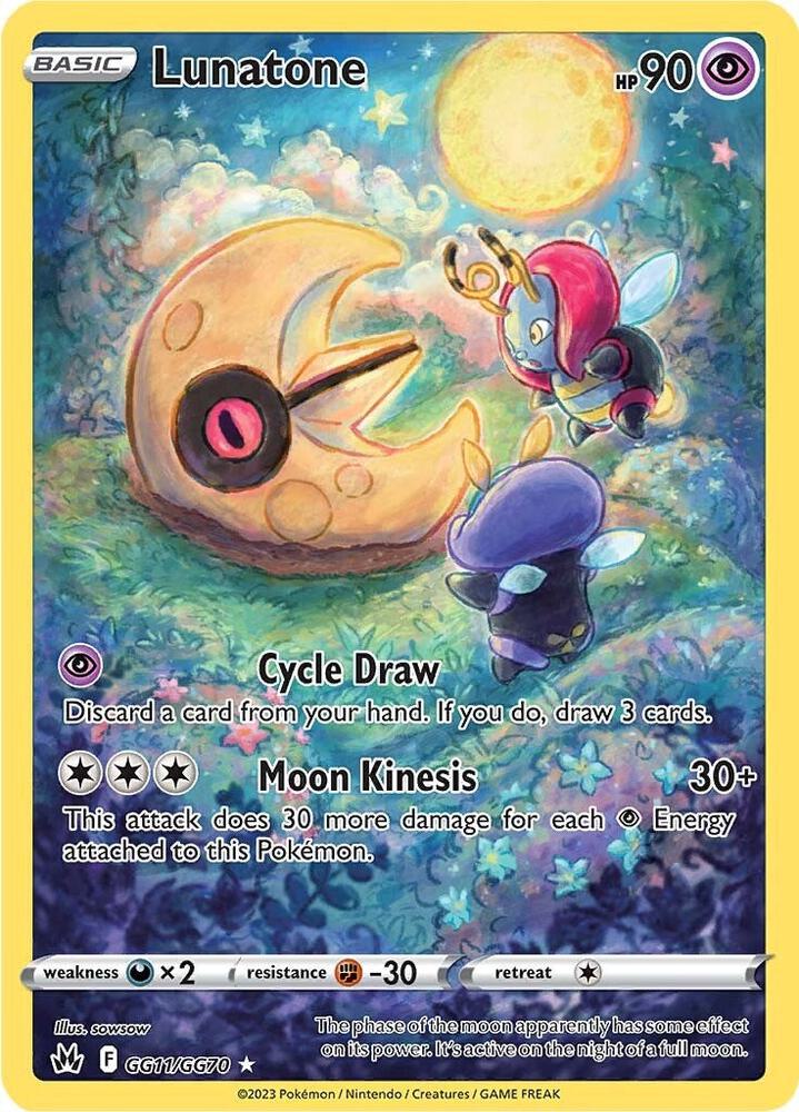 Lunatone GG11/GG70 card from Crown Zenith: Galarian Gallery