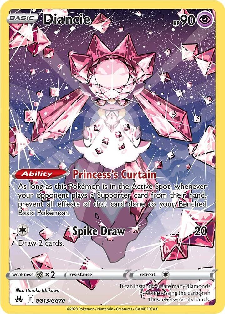 Diancie GG13/GG70 card from Crown Zenith: Galarian Gallery