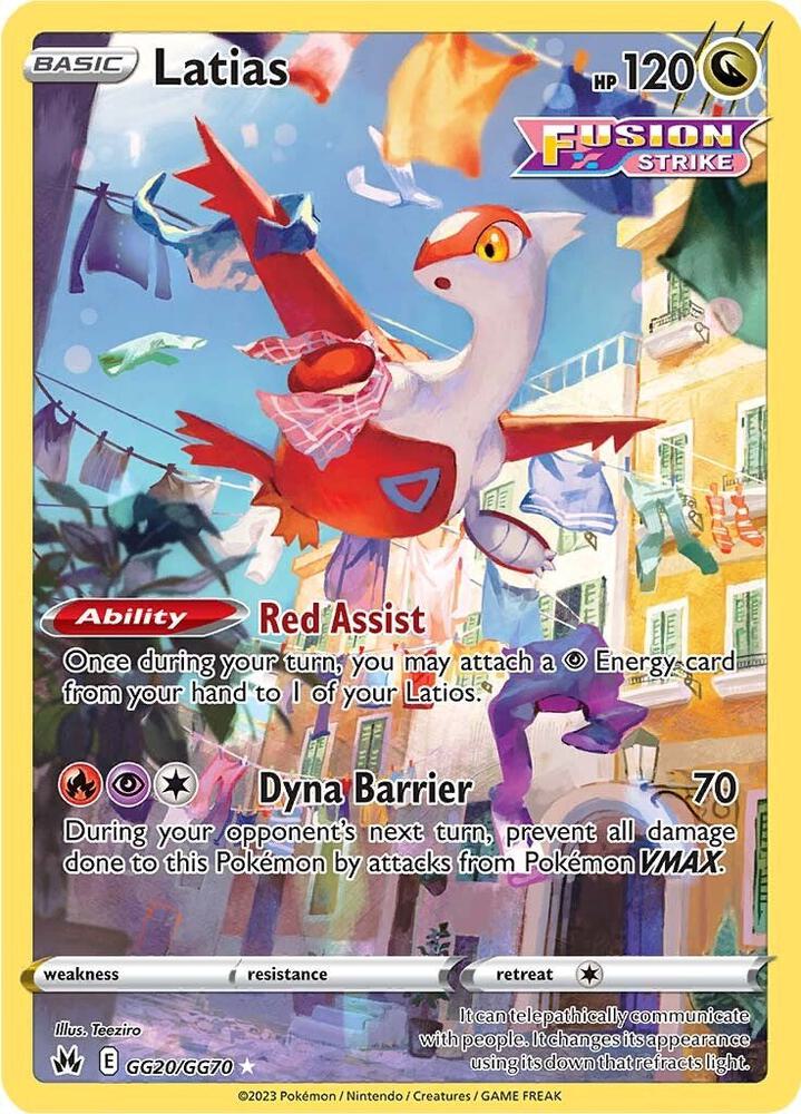 Latias GG20/GG70 card from Crown Zenith: Galarian Gallery