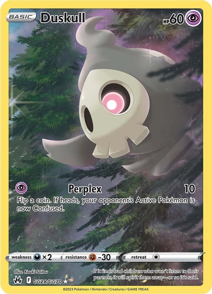 Duskull GG28/GG70 card from Crown Zenith: Galarian Gallery