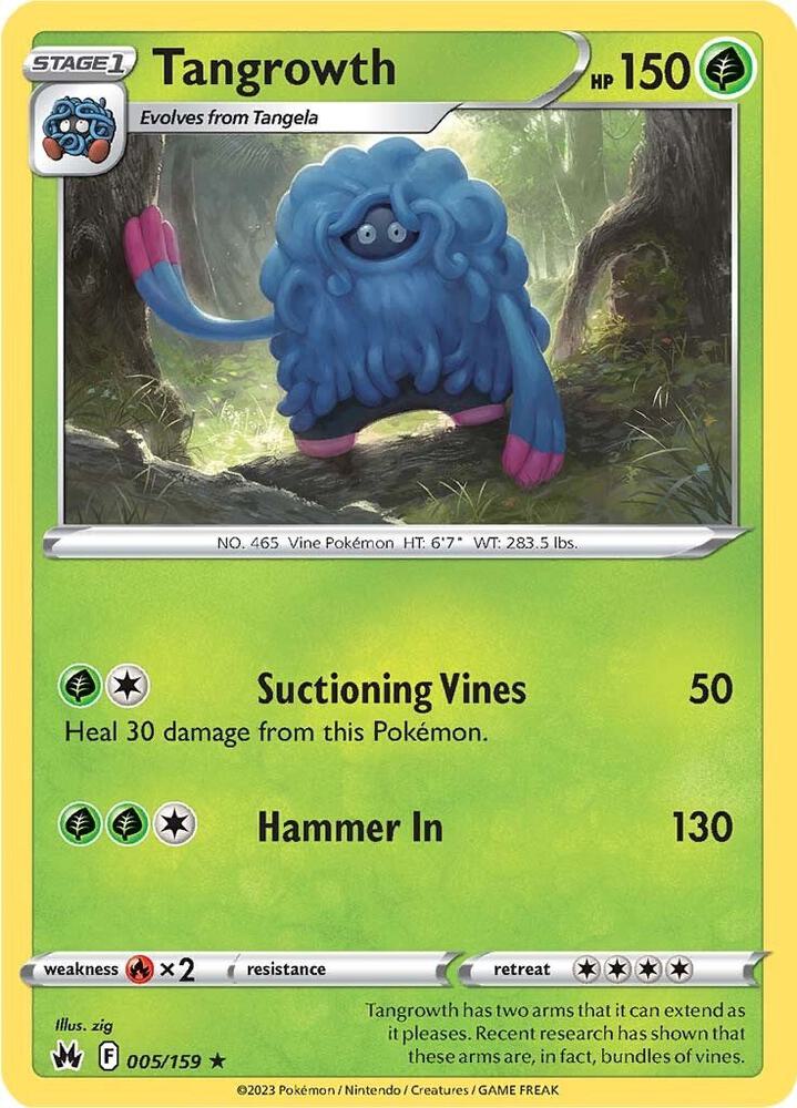 Tangrowth 005/159 card from Crown Zenith