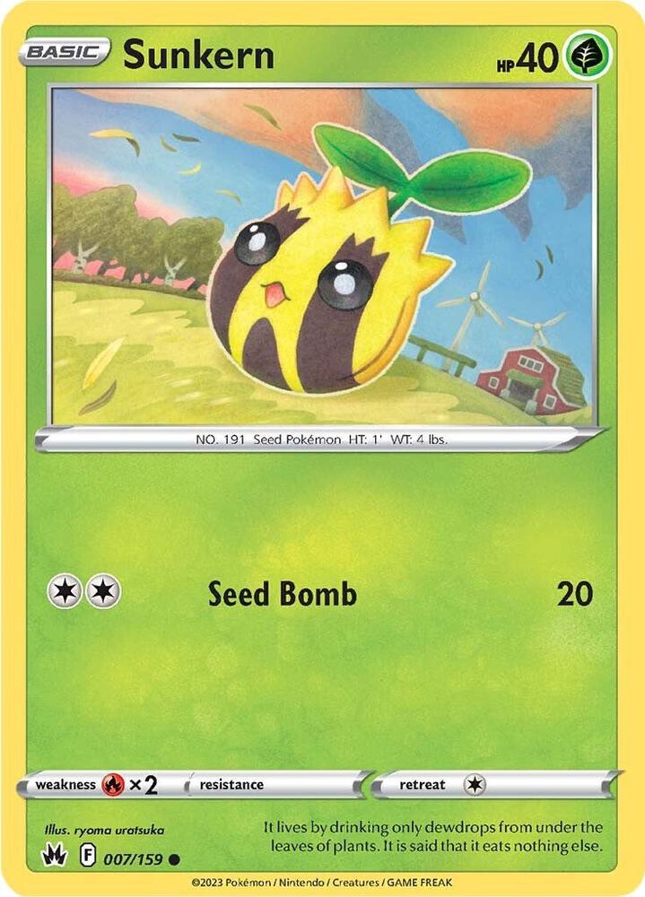 Sunkern 007/159 card from Crown Zenith